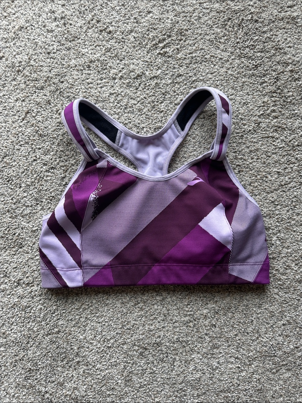 Brooks Purple Geometric Racerback Sports Bra